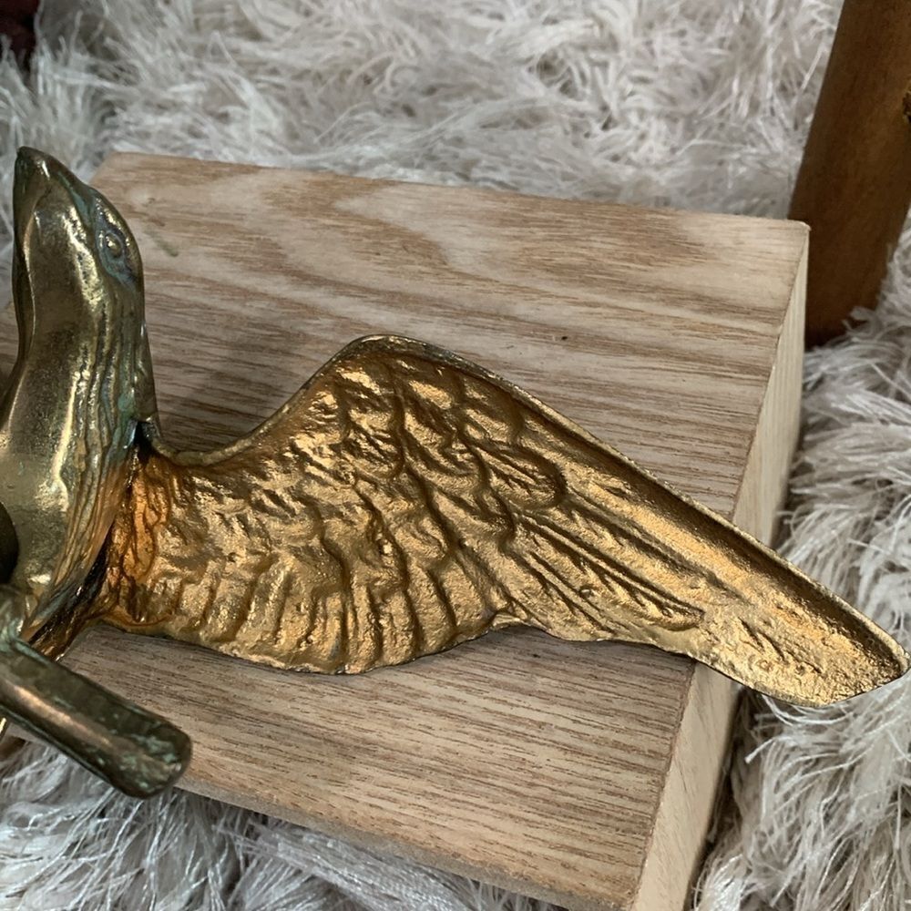 MCM Style Brass‎ Eagle On Branch Figure Made In Korea Vintage - Picture 12 of 17